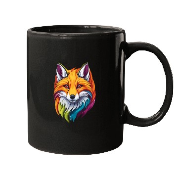 Discover Colorful Fox Portrait Mugs