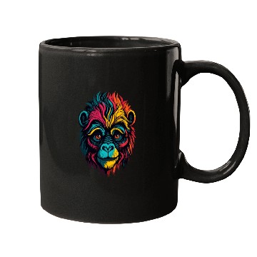 Discover Monkey head colorful Mugs Design