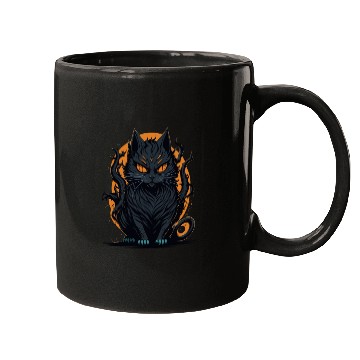 Discover A scary cat Halloween character Mugs design