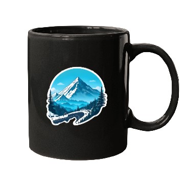 Discover Beautiful Snowy Landscape WIth Mountains Mugs