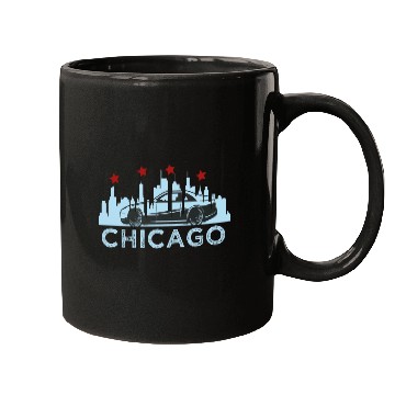Discover Chicago Skyline Race Car Mugs