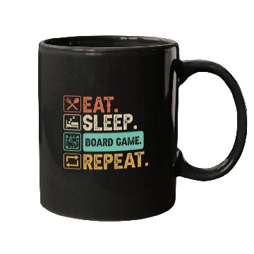 Discover Eat Sleep Board Game Repeat Mugs