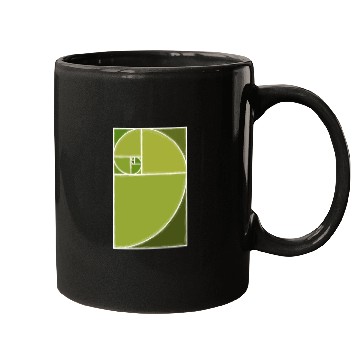 Discover Olive Green Fibonacci Spiral Mugs
