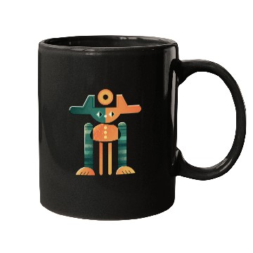 Discover Bicolor Retro Robot Mugs