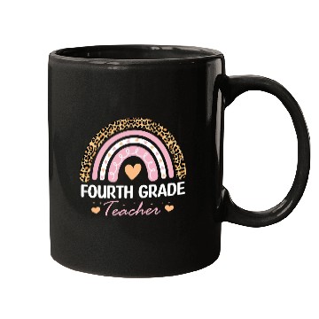 Discover 4th Grade Leopard Rainbow Teacher Kindergarten Mugs