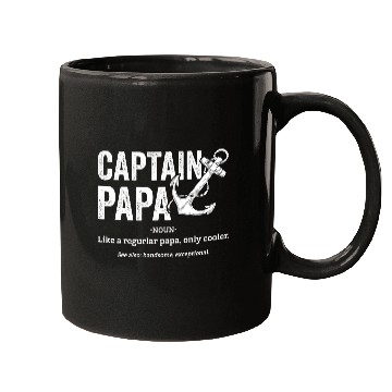 Discover Captain Papa Funny Pontoon Boat Lover Dad Mugs