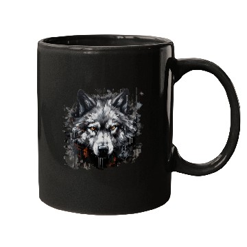 Discover The Lone Wolf. Urban Hunter, Graffiti Style. Mugs