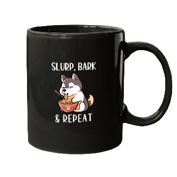 Discover Husky Slurp Bark Repeat Dog Mugs