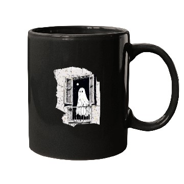 Discover Spooky Ghost in the Window, Boo in the Window Mugs