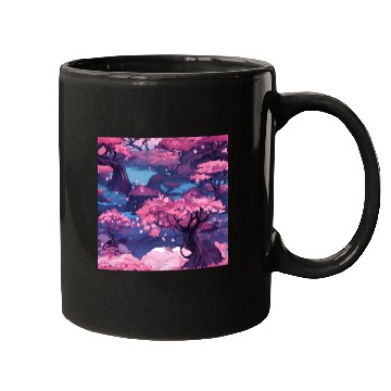Discover Anime Euphoria: Fantasy Cherry Blossom Dreamscape Mugs