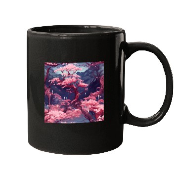 Discover Anime Euphoria: Fantasy Cherry Blossom Dreamscape Mugs