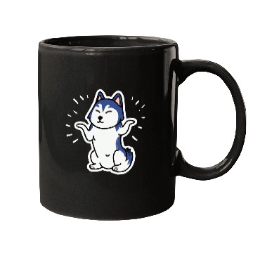 Discover Yoga Husky Dog Lover Malamute Mugs