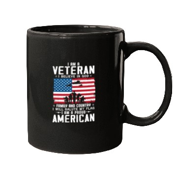 Discover I Am A Proud American Veteran Mugs