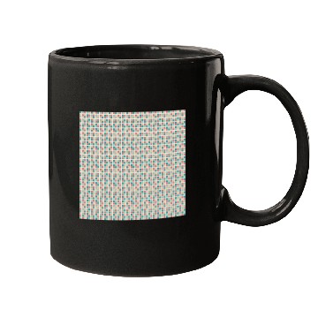 Discover Retro Checkered Pattern Yellow Teal Coral Mugs