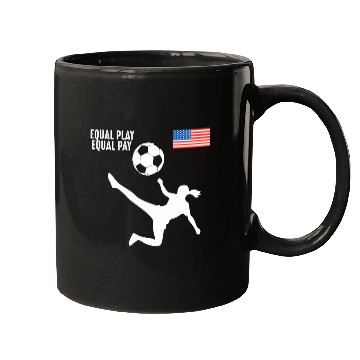 Discover Soccer Equal Play Equal Pay American Flag Mugs
