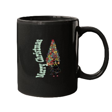 Discover Cat Tangled In the Christmas Tree Lights Mugs