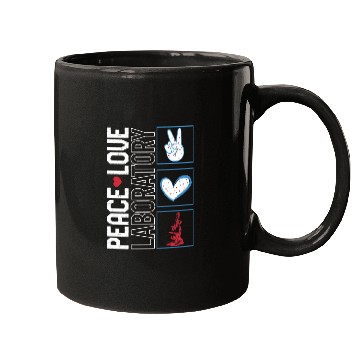 Discover Science Mugs, Peace Love Laboratory Mugs,