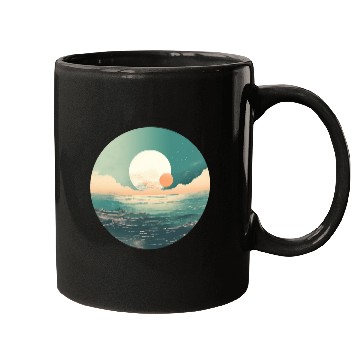 Discover Mystical Deep See Moon Tides and Clouds Mugs