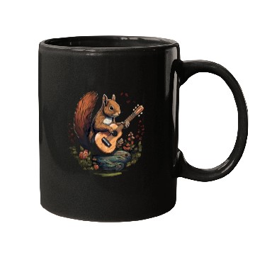 Discover Squirrel playing a guitar Mugs