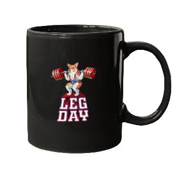 Discover Leg Day Corgi Weight Lifting Squat Gym Mugs