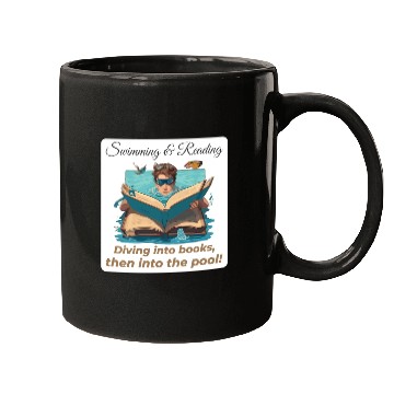 Discover Bookish Splash Swimmer Book Lover Mugs