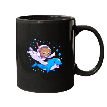 Discover Undersea cat and dolphin Mugs