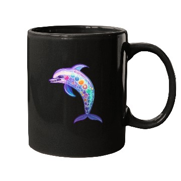 Discover Kawaii Dolphin - Fantastical Ocean Dreams Mugs