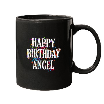 Discover Happy Angel First Name Colorful Bday Mugs