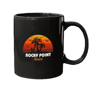Discover Retro Rocky Point Mexico Puerto Penasco Sunset Mugs