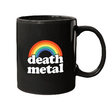 Discover Funny Death Metal Design: Rainbow Riot Mugs