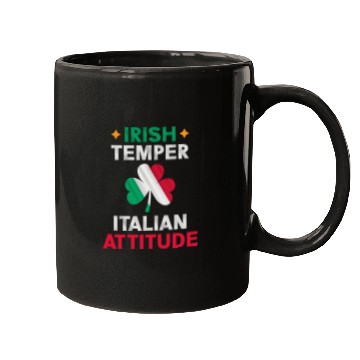 Discover Irish Temper Italian Attitude Flag Shamrock St Mugs