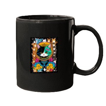 Discover Cat God with Creepy Friends Mugs
