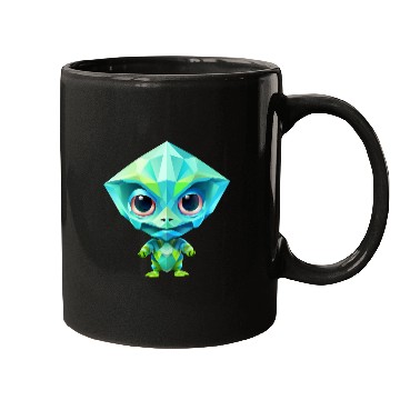 Discover Alien Extraterrestrial Green Polygon Mugs