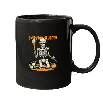 Discover Skeleton Slugger Halloween Mugs