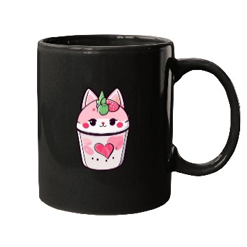 Discover Cat Strawberry Milk Shake Kawaii Mugs