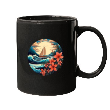 Discover Sailing Ship Sailing Orchids Flowers Sailboat Mugs