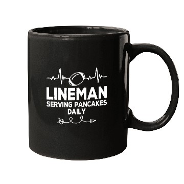 Discover Lineman Serving Pancakes Daily Football Lovers Mugs