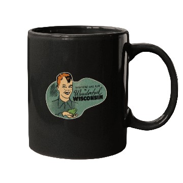 Discover Vintage Wisconsin Tourist Frog Weird Kid Mugs