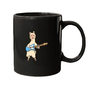 Discover Comic Llama Plays Electric Guitar Mugs