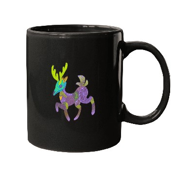 Discover Whimsical Purple Cactus Deer Alebrije Mugs