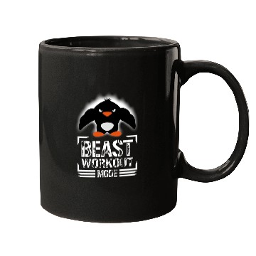Discover Penguin Biceps Beast Workout Mode Cool Bodybuilder Mugs