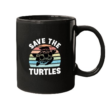 Discover Save The Turtles Sea Turtle Retro Sunset Mugs