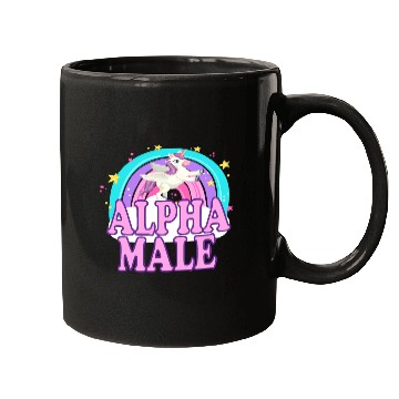 Discover Ironic Alpha Male Unicorn Rainbow Funny Mugs