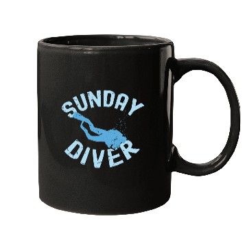 Discover Sunday Diver Funny Oceans Dive Mugs