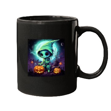 Discover Alien Halloween: Green Extraterrestrial with Mugs