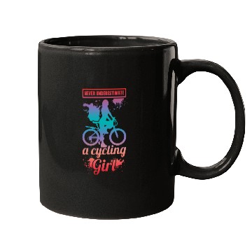 Discover Never Underestimate A Cycling Girl Mugs