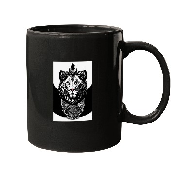 Discover Lion outline Mugs