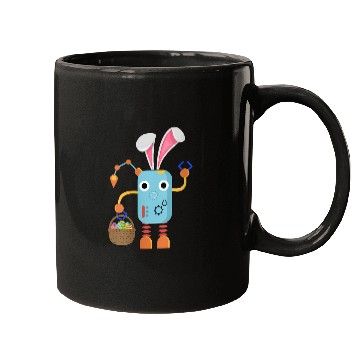 Discover Easter Bunny Robot Eggs Hunting Basket Rabbit Mugs