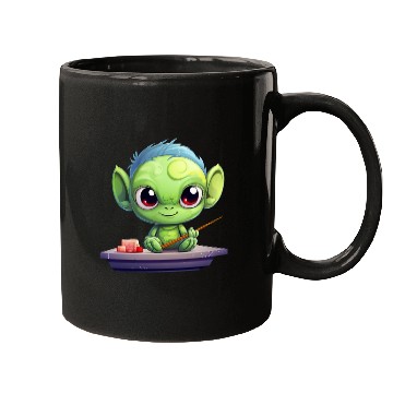 Discover Alien Enjoying Sushi Mugs