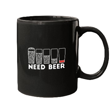 Discover Need Beer Low Battery Alcohol Joke Mugs